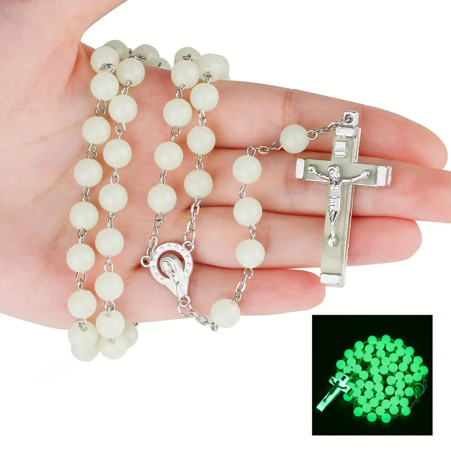 Terço de Colar Brilhante com Crucifixo INRI