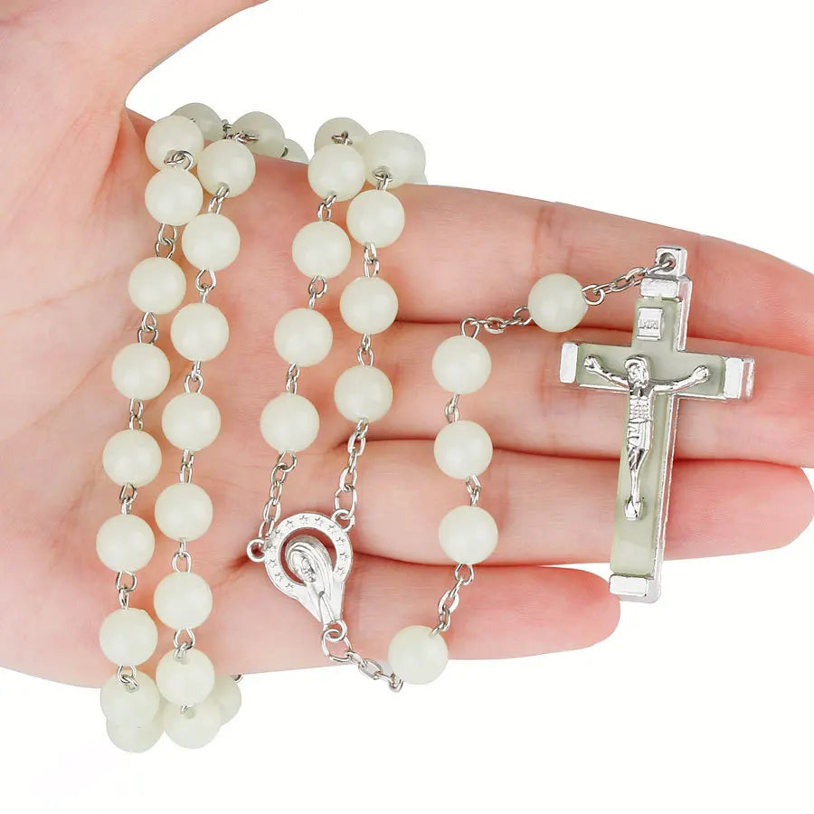 Terço de Colar Brilhante com Crucifixo INRI