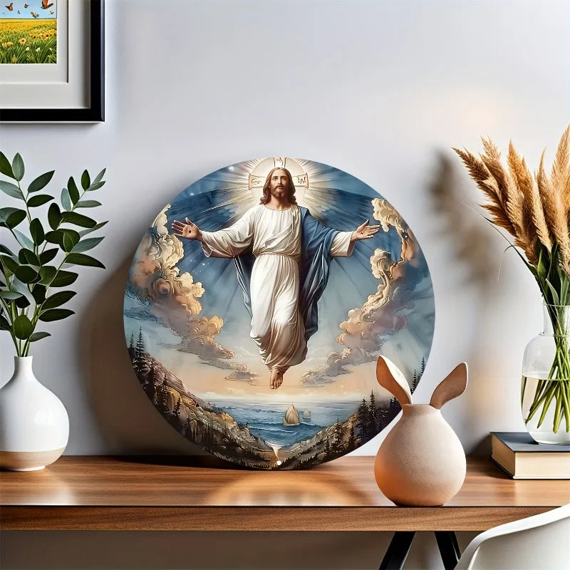 Placa de Metal Sagrado Imagem de Jesus