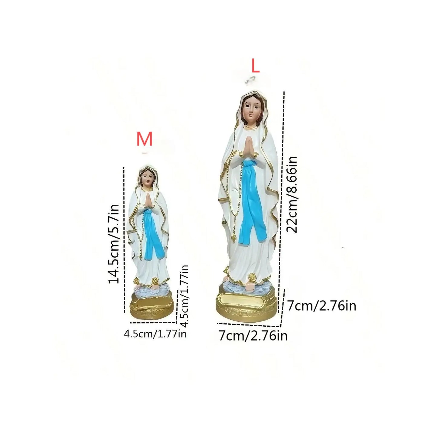 Imagem de Resina de Nossa Senhora de Lourdes - Símbolo de Fé e Proteção