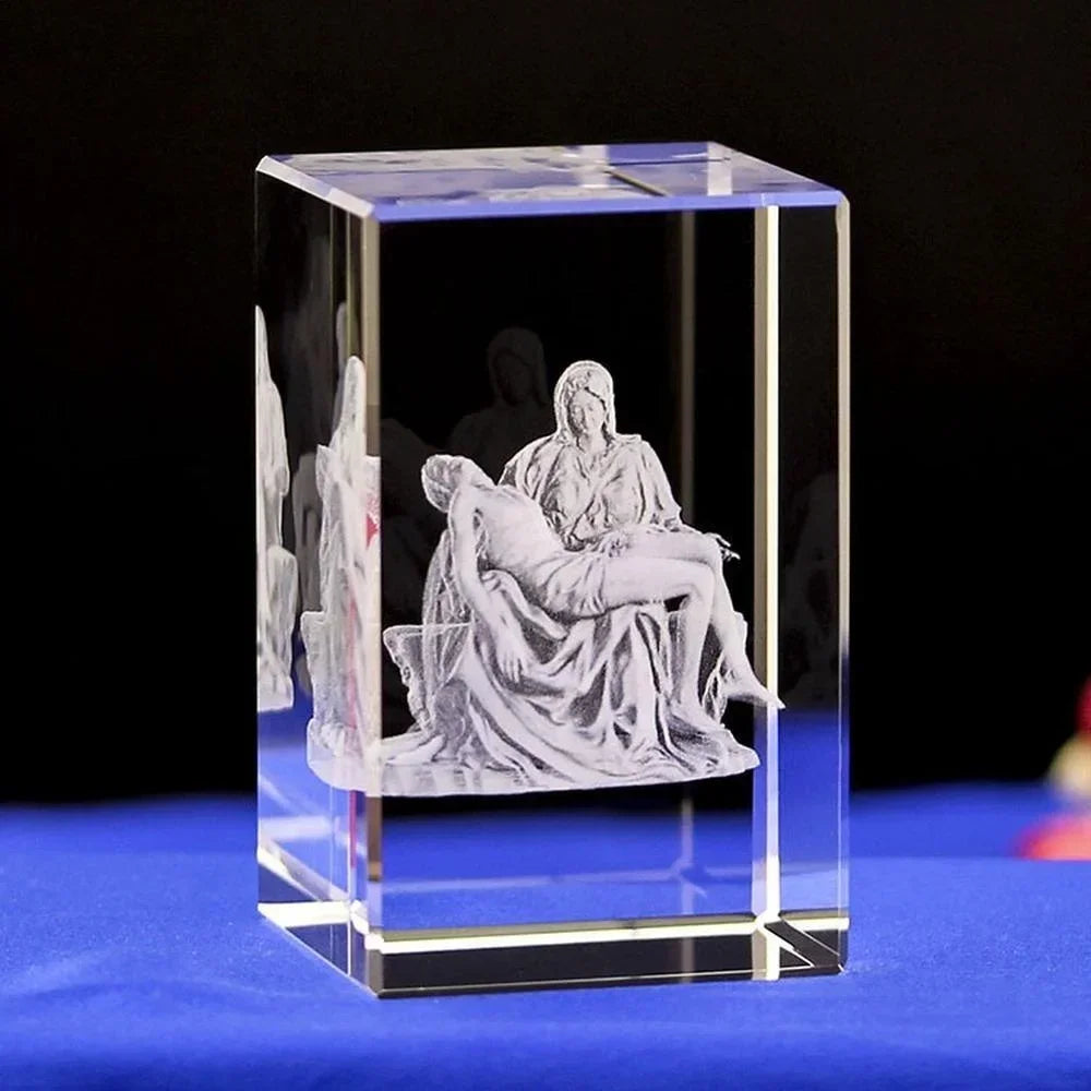 6 tipos cristão católico jesus retrato ornamentos de cristal criativo 3d esculpido cruz acessórios de decoração para casa decoração moderna