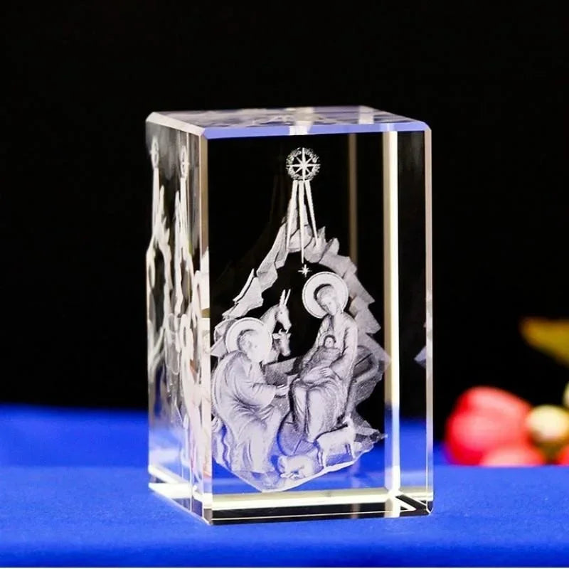 6 tipos cristão católico jesus retrato ornamentos de cristal criativo 3d esculpido cruz acessórios de decoração para casa decoração moderna