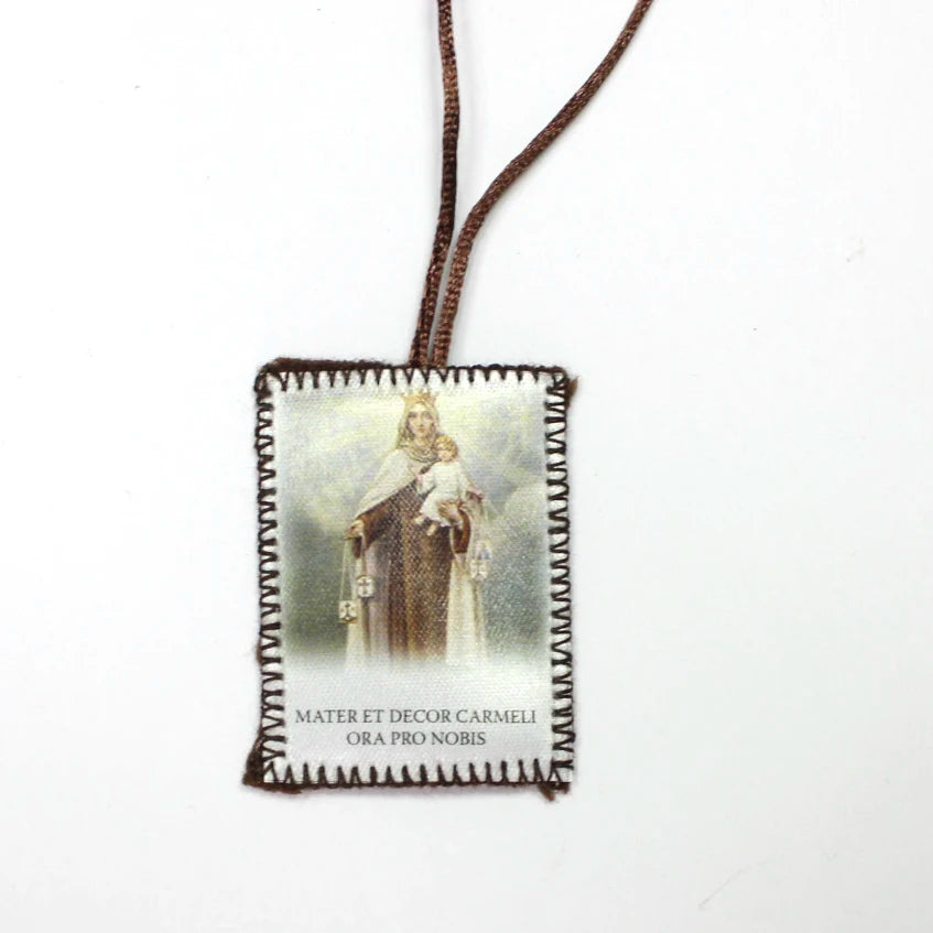 Escapulário Marrom de Nossa Senhora e Sagrado Coração