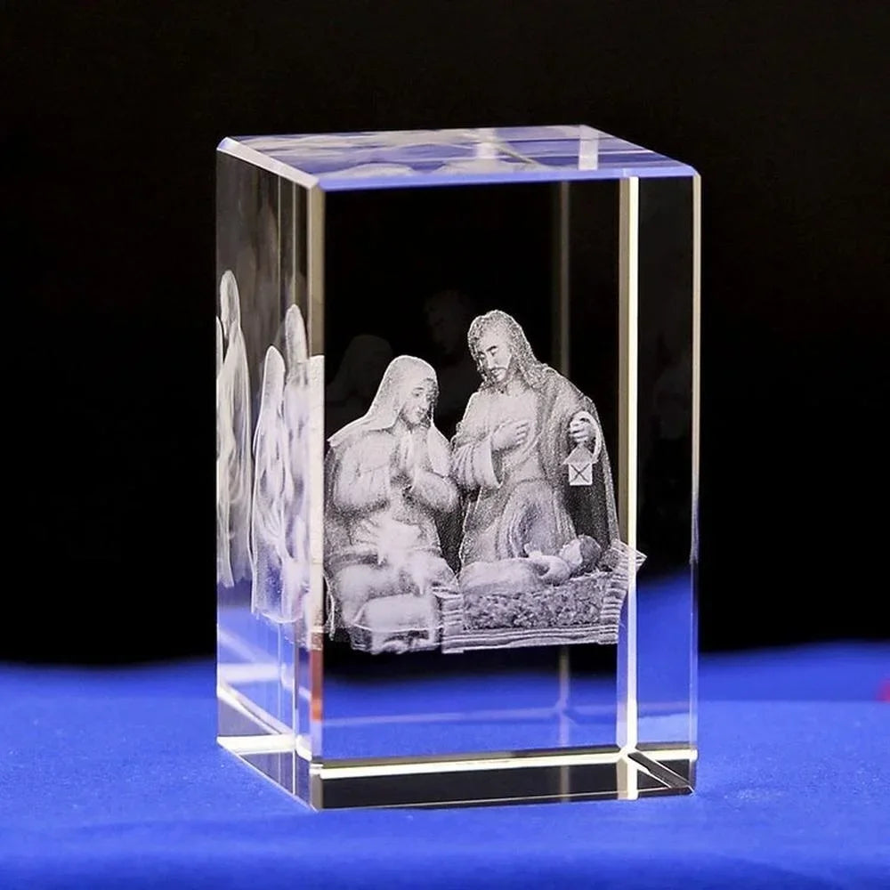 6 tipos cristão católico jesus retrato ornamentos de cristal criativo 3d esculpido cruz acessórios de decoração para casa decoração moderna