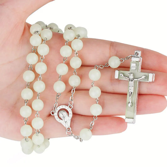 Terço de Colar Brilhante com Crucifixo INRI