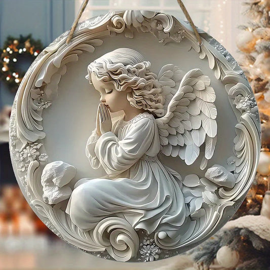 Placa Anjo Orando - Símbolo de Fé e Proteção