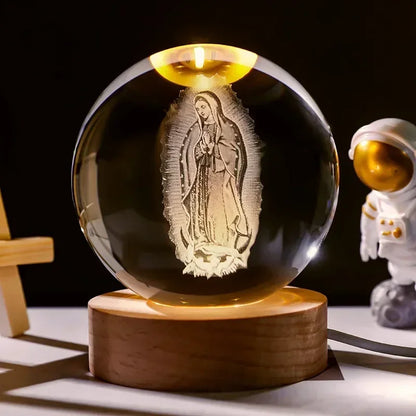 Bolas de Cristal Iluminadas com Símbolos Sagrados