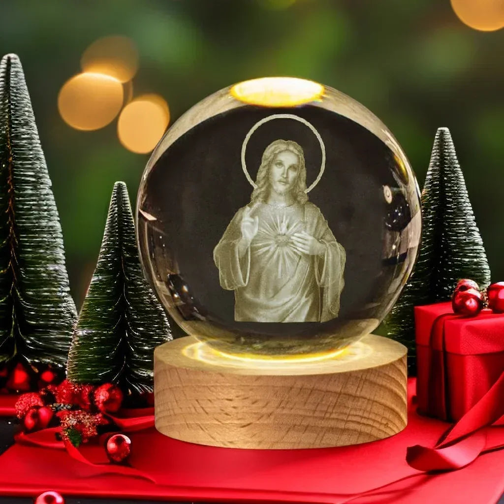 Bolas de Cristal Iluminadas com Símbolos Sagrados