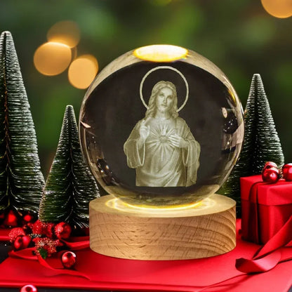 Bolas de Cristal Iluminadas com Símbolos Sagrados