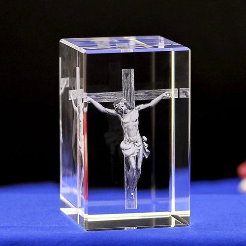 6 tipos cristão católico jesus retrato ornamentos de cristal criativo 3d esculpido cruz acessórios de decoração para casa decoração moderna