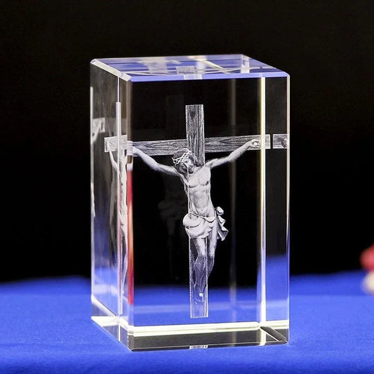 6 tipos cristão católico jesus retrato ornamentos de cristal criativo 3d esculpido cruz acessórios de decoração para casa decoração moderna