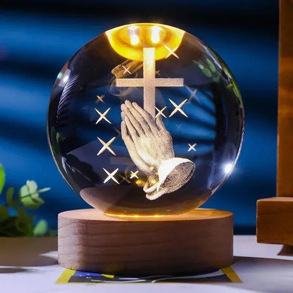 Bolas de Cristal Iluminadas com Símbolos Sagrados