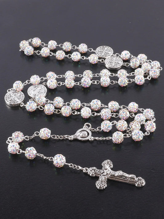 Terço Rosário Multicolorido Vintage 8mm - Fé e Proteção