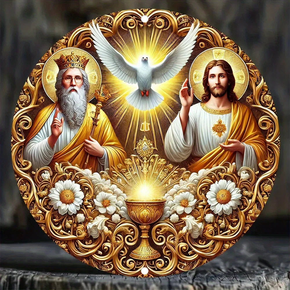 Placa de Metal Sagrado de Jesus - Arte do Espírito Santo