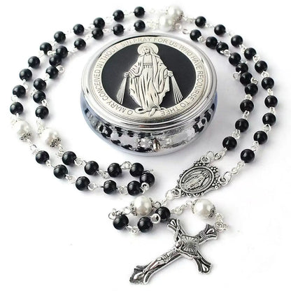 Terço de Pérola de Vidro 6mm - Presente de Comunhão