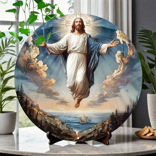 Placa de Metal Sagrado Imagem de Jesus