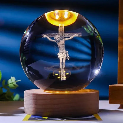 Bolas de Cristal Iluminadas com Símbolos Sagrados
